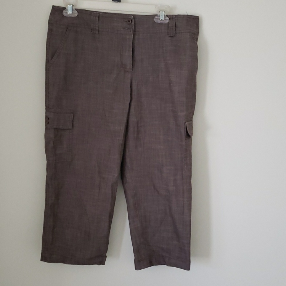 AB Studio Capri Pants Brown Womens Size 8